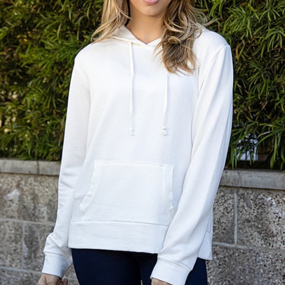 Hippie Chic Kangaroo Pocket Hoodie in Off-White 🆕️